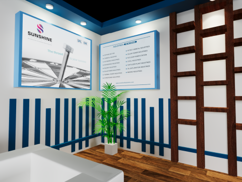 Exhibition Stand 9x5 2Sides D1V1 Modelo 3D