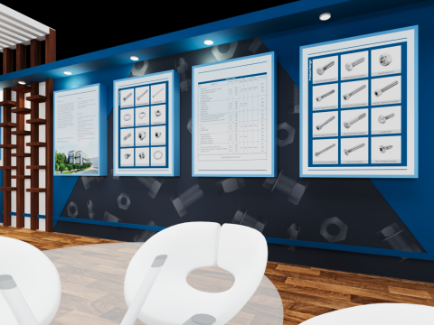 Exhibition Stand 9x5 2Sides D1V1 Modelo 3D