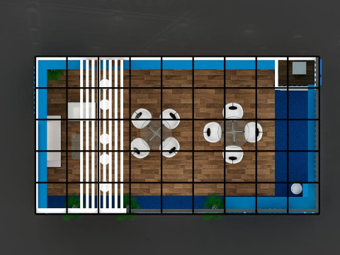 Exhibition Stand 9x5 2Sides D1V1 Modelo 3D