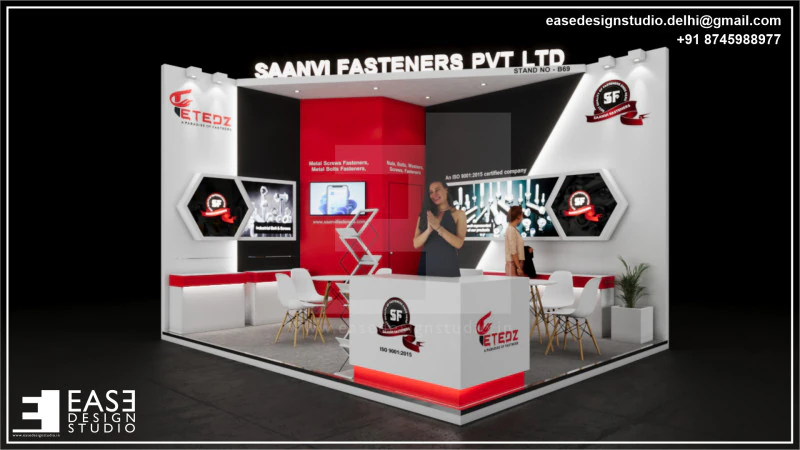 Exhibition Stand 5x4 2Sides D3V1 3D Model .c4d .max .obj .3ds .fbx .stl .blend 