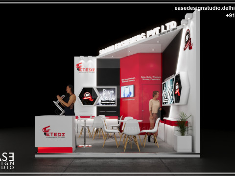 Exhibition Stand 5x4 2Sides D3V1 3D Model