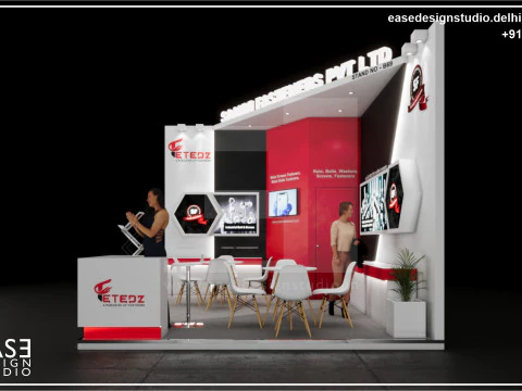 Exhibition Stand 5x4 2Sides D3V1 3D Model