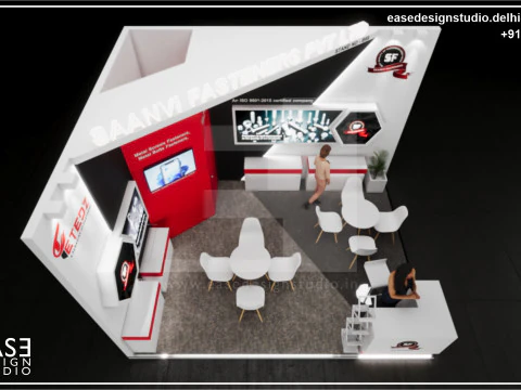 Exhibition Stand 5x4 2Sides D3V1 3D Model