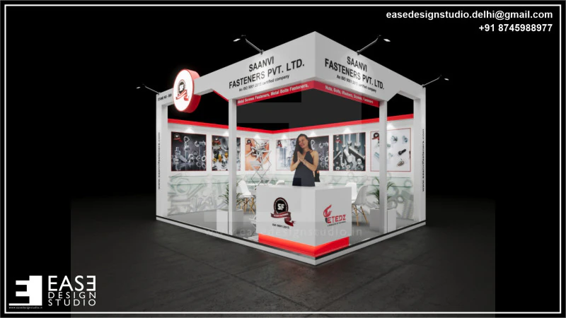 Exhibition Stand 5x4 2Sides D4V1 3D Model .c4d .max .obj .3ds .fbx .stl .blend 