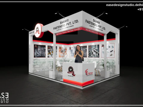 Stand de exposi&ccedil;&atilde;o 5x4 2Lados D4V1 Modelo 3D