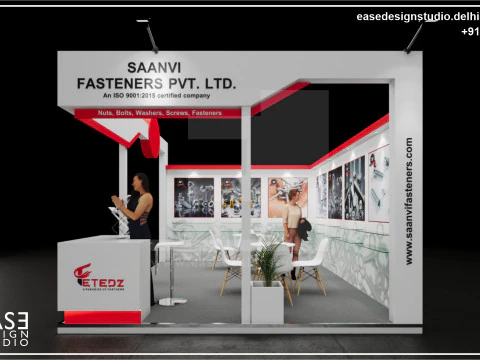 Exhibition Stand 5x4 2Sides D4V1 3D Model