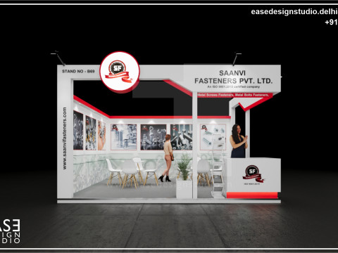 Exhibition Stand 5x4 2Sides D4V1 Modelo 3D