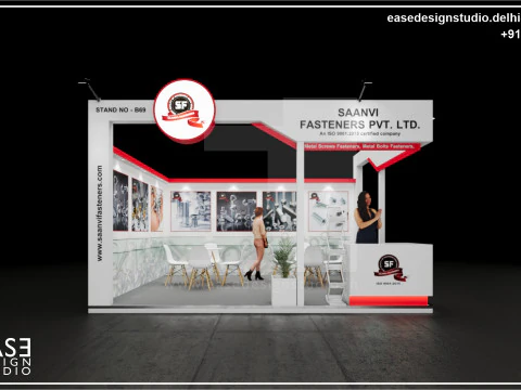 Exhibition Stand 5x4 2Sides D4V1 3D Model