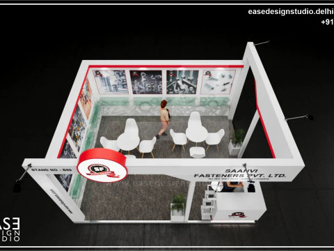 Exhibition Stand 5x4 2Sides D4V1 3D Model