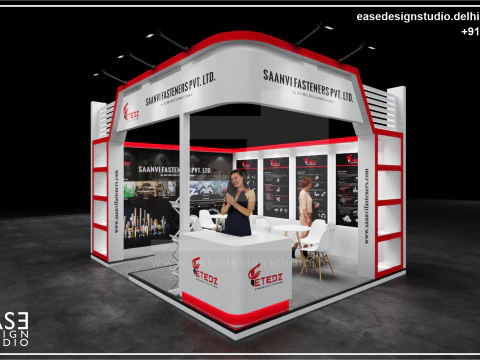 Stand Pameran 5x4 2 Sisi D5V1 Model 3D