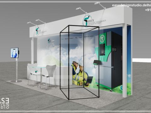 Exhibition Stand 6x2 3Sides D1V1 3D मॉडल