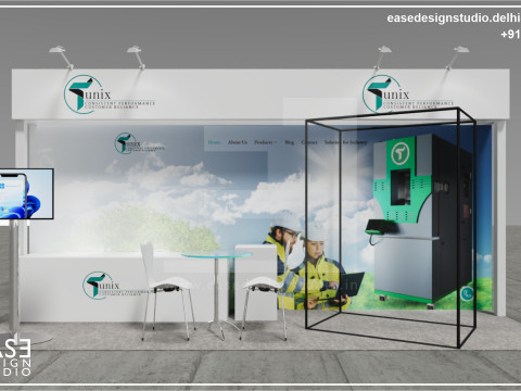 Exhibition Stand 6x2 3Sides D1V1 3D मॉडल