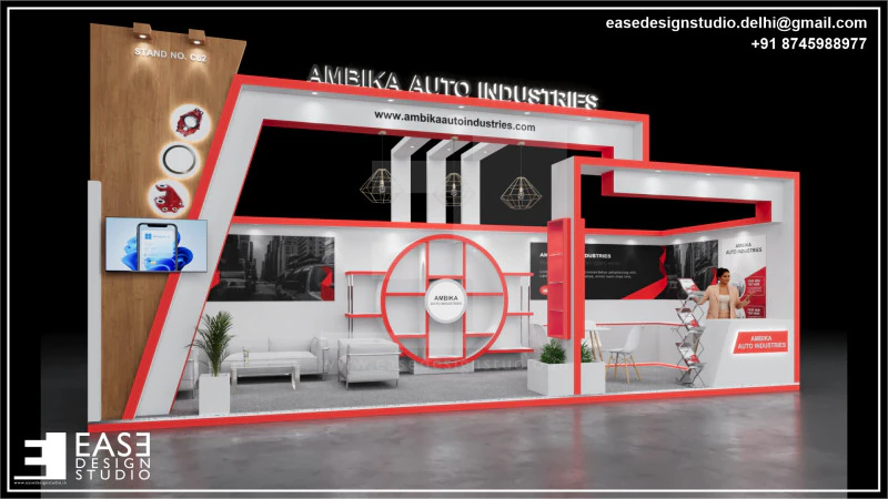 Exhibition Stand 9x3 1Side D1V1 3D Model .c4d .max .obj .3ds .fbx .stl .blend 
