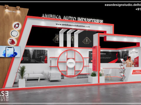 Stand Exposición 9x3 1Lado D1V1 Modelo 3D