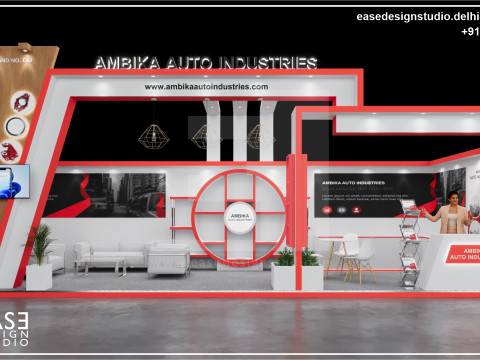 Exhibition Stand 9x3 1Side D1V1 3D Model