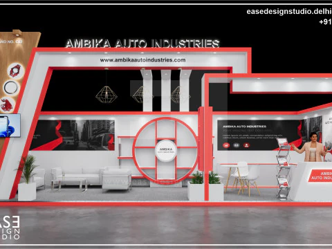 Exhibition Stand 9x3 1Side D1V1 3D Model