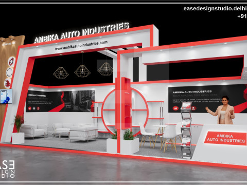 Exhibition Stand 9x3 1Side D1V1 3D Model