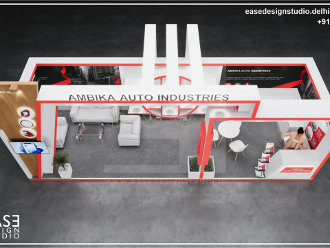 Exhibition Stand 9x3 1Side D1V1 3D Model