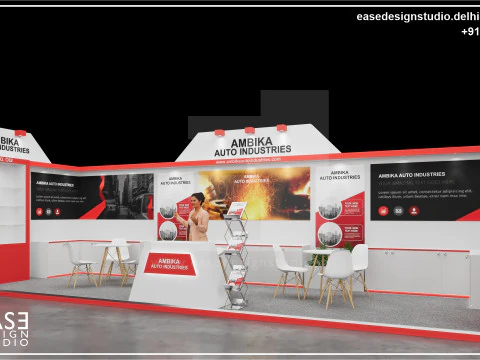 Exhibition Stand 9x3 1Side D2V1 3D Model