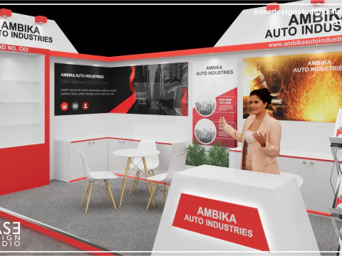Exhibition Stand 9x3 1Side D2V1 3D Model