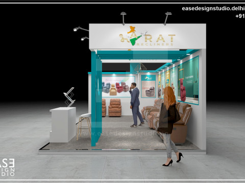 Exhibition Stand 7500x4000 1Side D2V1 3D 模型