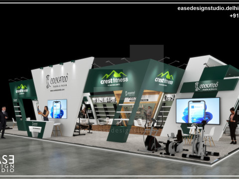 Exhibition Stand 19x10 3Sides D1V1 Modello 3D