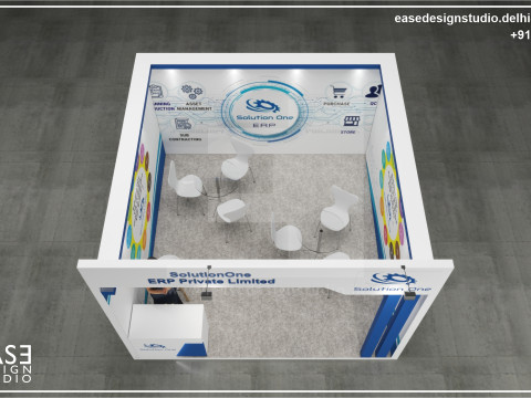 Exhibition Stand 4x4 1Side D1V1 Modèle 3D