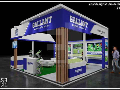 Stand Pameran 6x6 3 Sisi D2V1 Model 3D