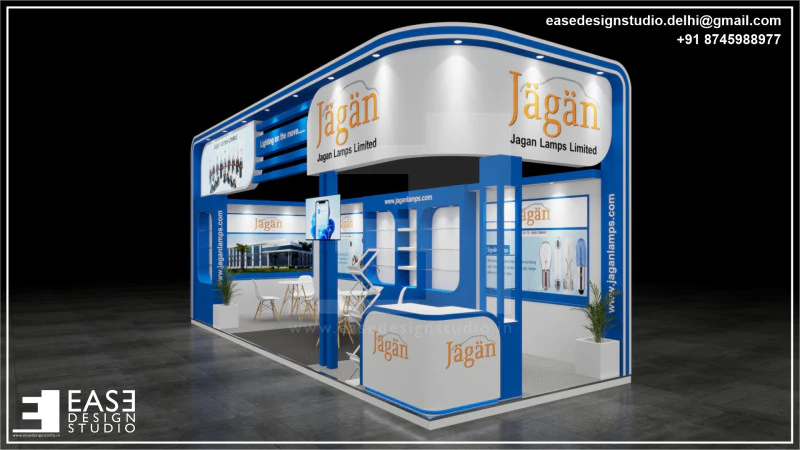 Exhibition Stand 8x3 2Sides D2V1 3D Model .c4d .max .obj .3ds .fbx .stl .blend 