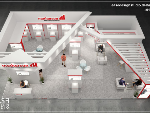 Exhibition Stand 13x8 2Sides D1V1 Model 3D