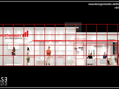 Exhibition Stand 13x8 2Sides D1V1 Model 3D