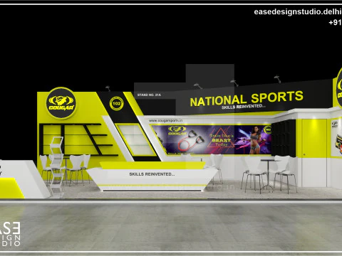 Exhibition Stand 10x5 2Sides D1V1 3D Model