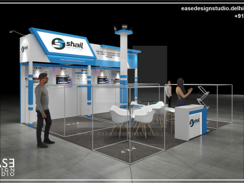 Exhibition Stand 6x6 3Sides D9V1 3D Модель