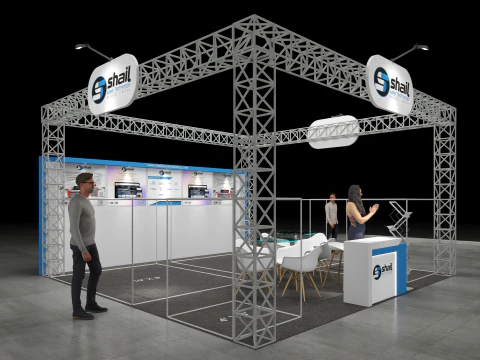 Стенд выставочный 6х6 3Стор. Д10В1 3D Модель