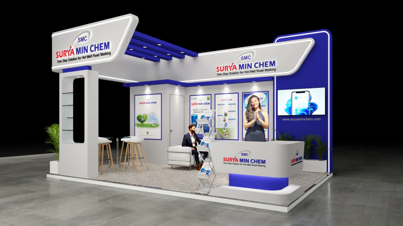 Exhibition Stand 6x4 3Sides D2V1 3D Model .c4d .max .obj .3ds .fbx .stl .blend 