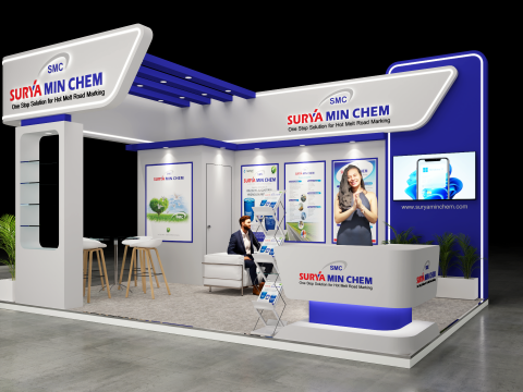 Exhibition Stand 6x4 3Sides D2V1 3D Model