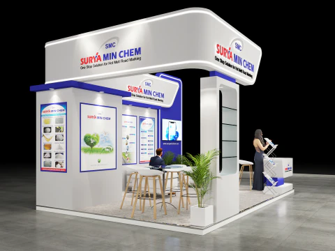 Exhibition Stand 6x4 3Sides D2V1 3D Model