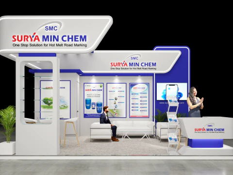 Exhibition Stand 6x4 3Sides D2V1 3D Model