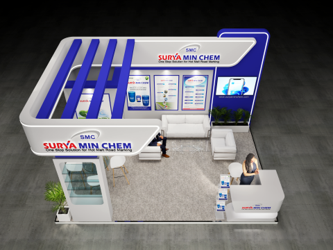 Exhibition Stand 6x4 3Sides D2V1 Modello 3D