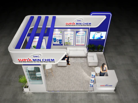 Exhibition Stand 6x4 3Sides D2V1 3D Model