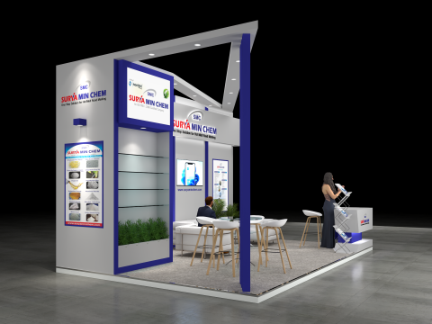 Exhibition Stand 6x4 3Sides D3V1 3D 모델