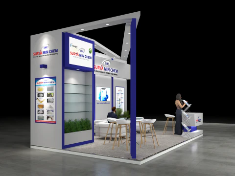 Exhibition Stand 6x4 3Sides D3V1 3D Model