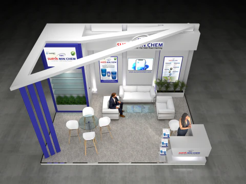 Exhibition Stand 6x4 3Sides D3V1 3D Model