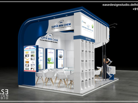 Exhibition Stand 6x4 3Sides D4V1 Modello 3D