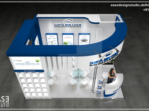 Exhibition Stand 6x4 3Sides D4V1 Modello 3D
