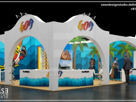 Стенд выставочный 11000x7500 2-сторонний D1V1 3D Модель