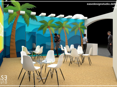 Exhibition Stand 11000x7500 2Sides D1V1 Modèle 3D