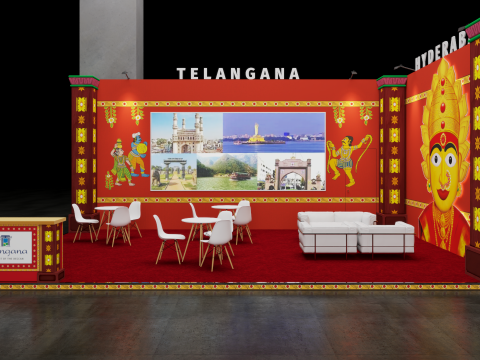 Exhibition Stand 8500x7000 2Sides D1V1 3D मॉडल