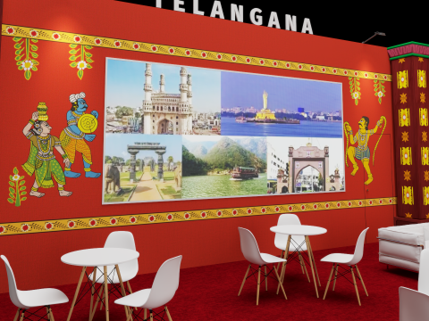 Exhibition Stand 8500x7000 2Sides D1V1 3D मॉडल