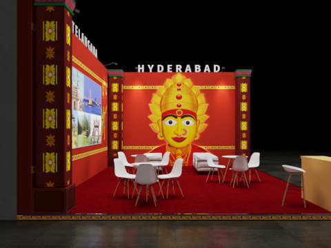 Exhibition Stand 8500x7000 2Sides D1V1 3D मॉडल